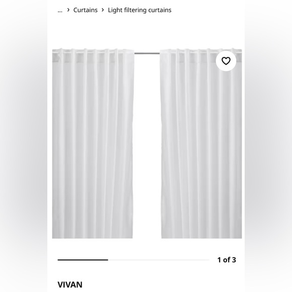 Sold NWT Multiple available IKEA VIVAN curtain set of two in package - Picture 13 of 13